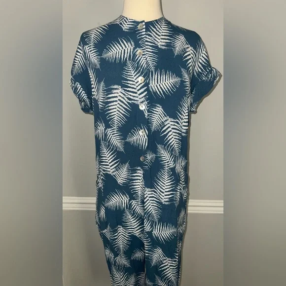 AVA SKY Blue Short Sleeved Jumpsuits/Romper Women - Size SMALL - Picture 2 of 9